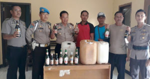 Giat Operasi Pekat, Polsek Air Besi Berhasil Amankan Ratusan Liter Miras