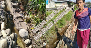 Belum Sebulan Selesai Dibangun Oleh PU Provinsi, Drainase Desa Suro Ilir Porak-poranda