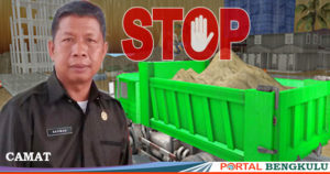 Camat Giri Mulya Stop Armada Angkutan Material