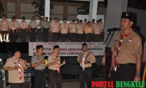 HUT Pramuka Ke 58, Kwarcab Lebong Gelar Upacara Ulang Janji