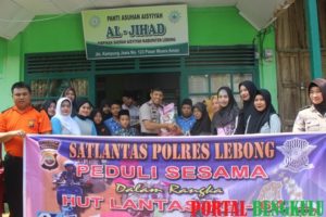 HUT Lantas Ke 64, Polres Lebong Kunjungi Panti Asuhan Aisyiyah Al-Jihad