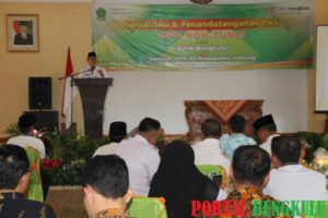 Bupati Lebong, Rosjhonsyah Diwakili Sekda Tandatangani PKS Bersama Bank Bengkulu