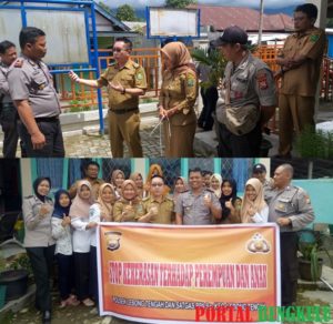 Cegah Kekerasan Anak dan Perempuan, Dinkes Bersama Polsek Lebong Tengah Gelar Sosialisasi Door To Door