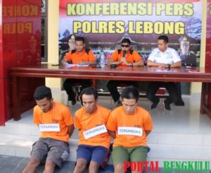 Operasi Musang Nala I 2020, Polres Lebong Amankan 3 Tersangka Kasus Curat