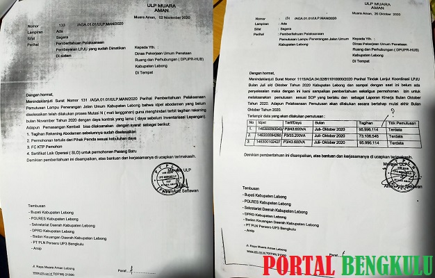 Tagihan Ditolak, PT. PLN ULP Rayon Muara Aman Bakal Lakukan Pemutusan LPJU