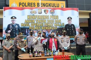 Press Release Akhir Tahun, Polres Bengkulu Selesaikan 662 Kasus