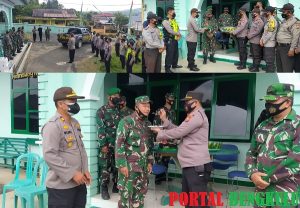 Dua Perwira Jajaran Polres Lebong Pimpin Anggotanya Sambangi Koramil 409-02 L/S